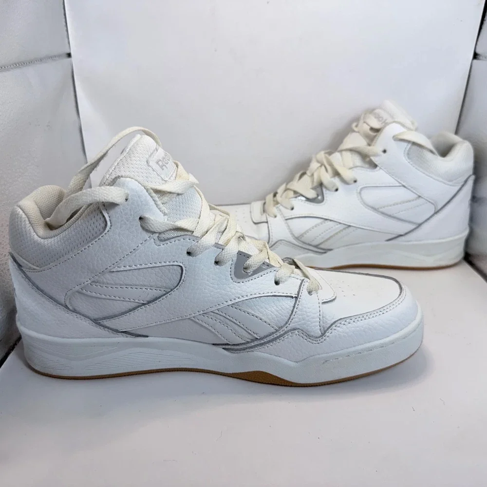 Reebok BB 4000 II Mid White Silver Gum Mens Size 8 High Top Sneakers 096069